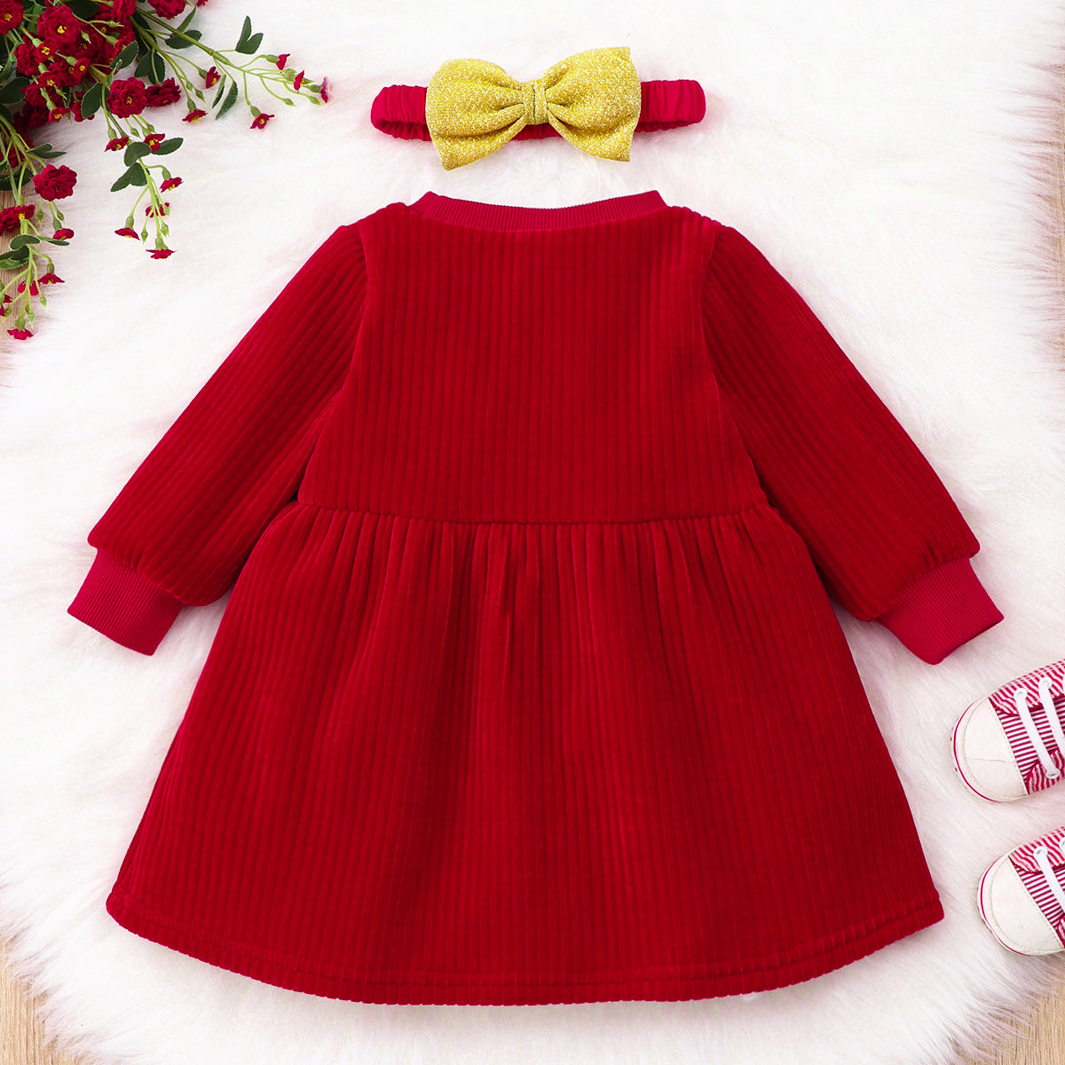 Korean Version New Dress Corduroy Little Princess Dress Baby Girl Dress Winter Children's Dress