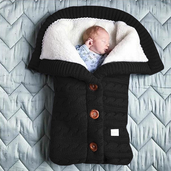 Spring Autumn Winter Knitted Sleeping Bag Stroller Sleeping Bag Swaddle Stroller Sleeping Bag Button Twist Sleeping Bag Plus Velvet Thickened Quilt
