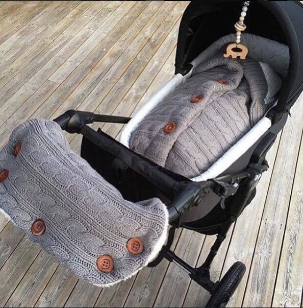 Spring Autumn Winter Knitted Sleeping Bag Stroller Sleeping Bag Swaddle Stroller Sleeping Bag Button Twist Sleeping Bag Plus Velvet Thickened Quilt