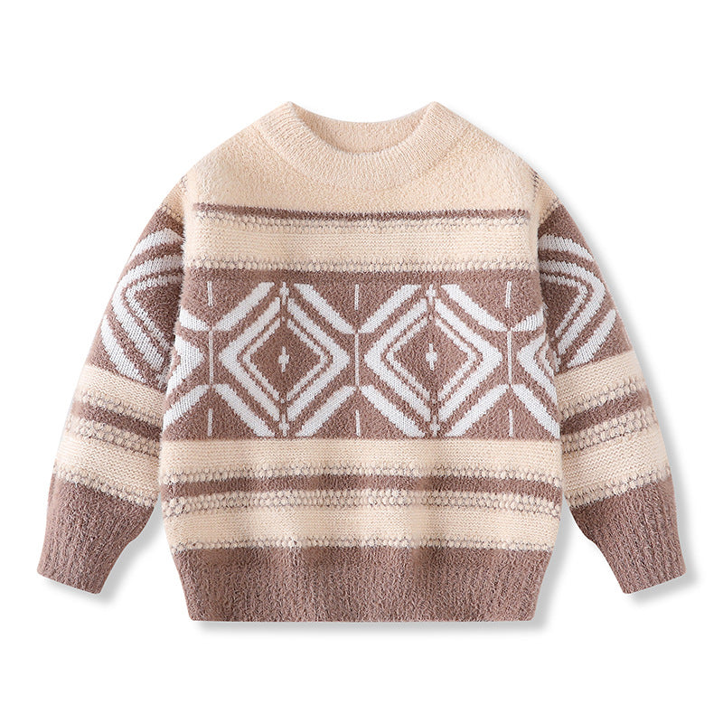 Autumn and Winter New Boys' Casual Sweaters Middle aged Boys' Sweaters Wearing Trendy Outwear Coat Children's Sweaters